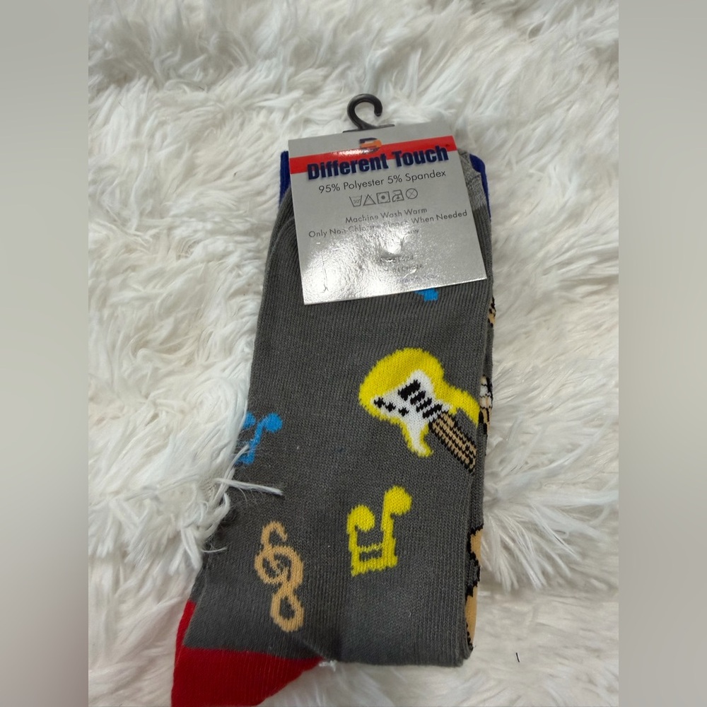 Gray Guitar Pattern Socks